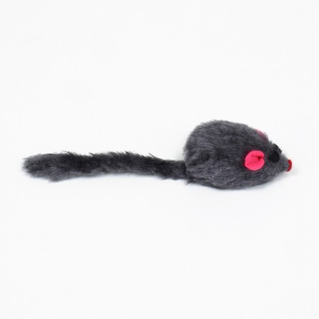 A toy for cats "Small mouse fur", gray, 5 cm-1