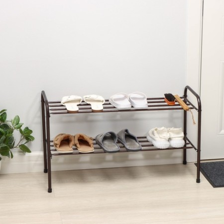 Shoe stand, 2 tiers, 82.5 × 32 × 48.5 cm, color Copper Antik