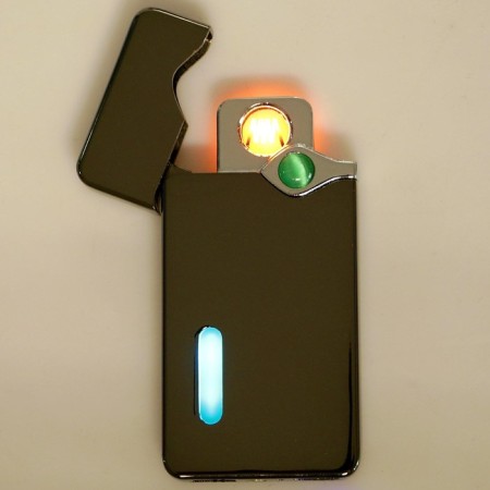 Electronic lighter, USB with indicator, spiral, steel, 7.5 x 12 cm-2