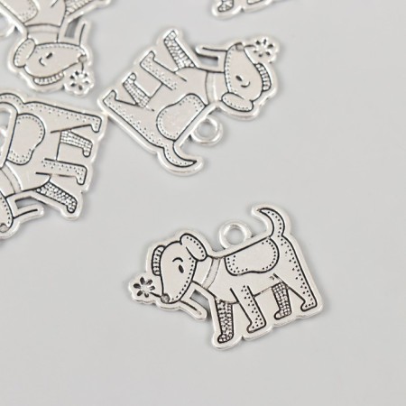 Decor Metal for creativity "dog with chamomile" 1.9x2.5 cm