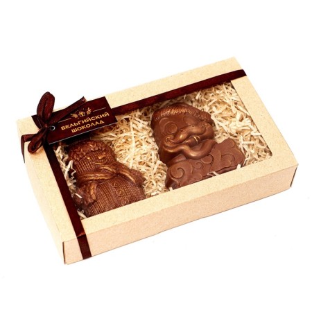 Chocolate figures "Knitted snowman and snake 2025", 160 g-1
