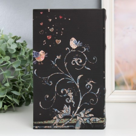 Safe-Kniga tree to the leatherette "birds and curls" 21x13x5 cm-5