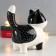 Souvenir Ceramics "Cat in the Crown" white-black with gold 16.3x7.5x15 cm
