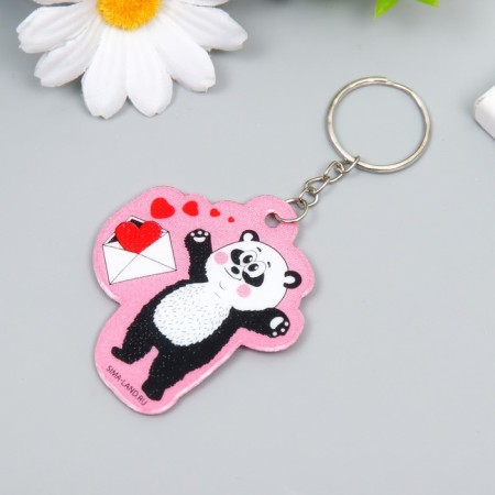 EVA keychain "Panda with a romantic letter" 5x6 cm-1