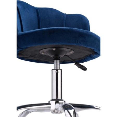 Computer chair BUD Metal/velor, chrome/blue 56x54x70 cm-5