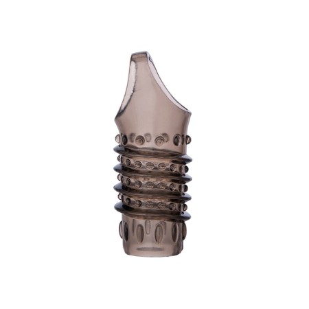 Toyfa Xlover nozzle to increase size, TPE, black transparent, 7.5 cm-1