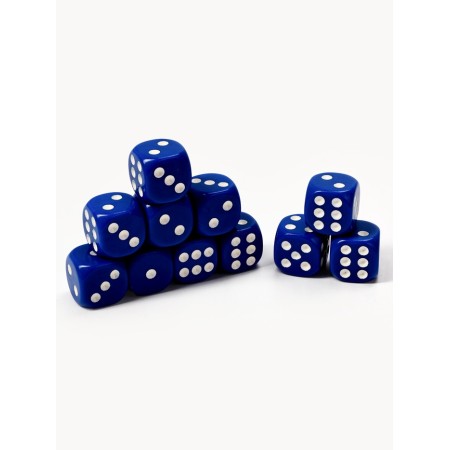 Playing bones, 1.6 x 1.6 cm, set 50 pcs, blue