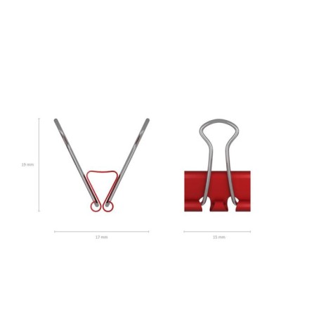 A set of paper clamps 15 mm, 12 pcs., In a cardboard box, color, Erichkrause-1