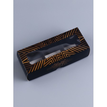 Box with a shell for 3 sweets, with a window "Best Man", 13 x 5 x 3.3 cm. Confectionery packaging-2