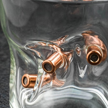 The glass "impenetrable. February 23", for whiskey, with a bullet, 250 ml-2