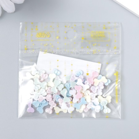 Decor for creativity Plastic "Bow" set 60 pcs matte mix 0.4x0.5 cm-3