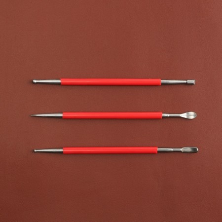A set of bilateral cardin for embossing on the skin, 3 pcs, 16 cm, red color-10