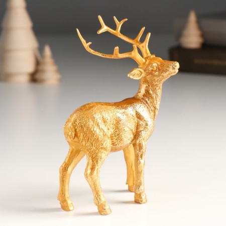 Souvenir Polystone "Golden Deer" 8.6x4.5x15 cm-1