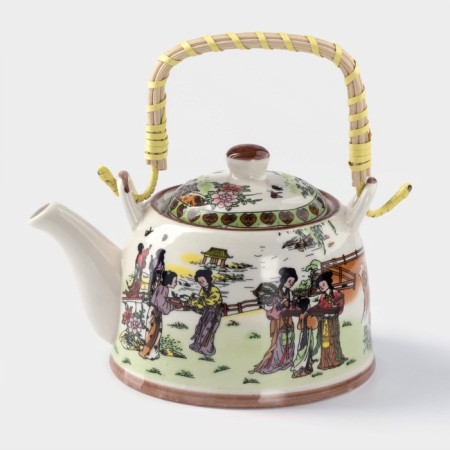 Keramic collar teapot with metal sieve "Park", 600 ml