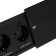 Block Roset into the table, sliding cover, 10a, 3 sockets, wire 1.8 m, black