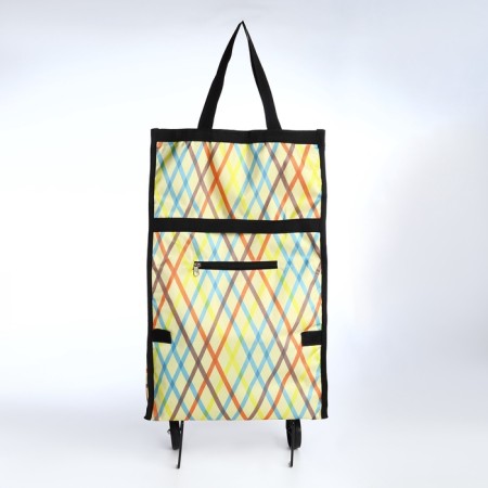 Folding bag on Velcro, 2 wheels, colorful color-2