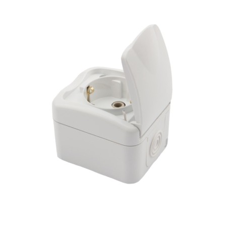 Single mini ip54, with grounding, o/y, white kranz-3