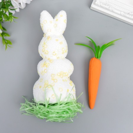 Decor "Rabbit in sprinkling with carrots and grass" set of 15 cm-2