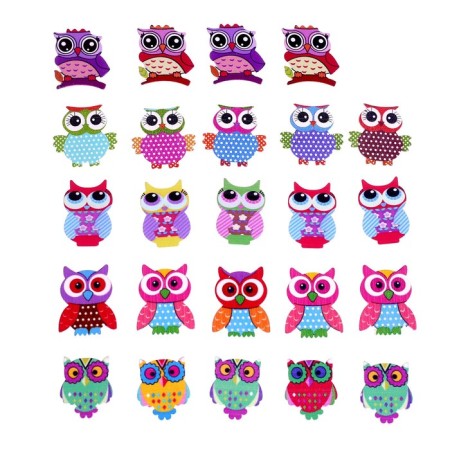 Set for decor "Owl" 24 pcs., Mix