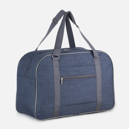Road bag with lightning, external pocket, suitcase holder, blue color