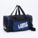 Road bag with lightning, 3 outer pockets, long belt, black/blue color