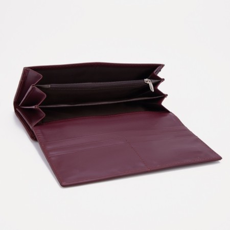 Women's wallet on magnets, burgundy color-2
