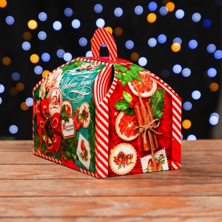 Gift Folding Box "Emerald Vintage" 19.5 x 13 x 14 cm-2