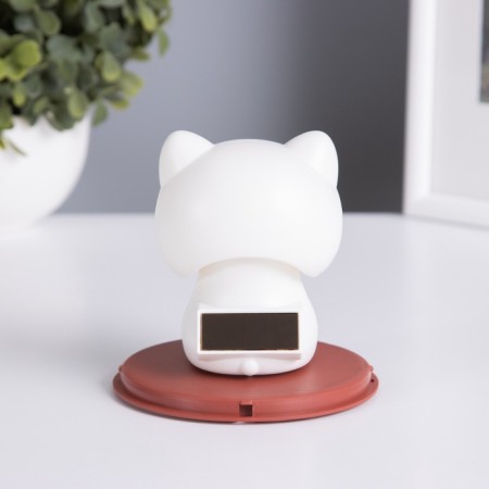 Plastic pendulum from the solar battery "Cat Mani-Neko Belenky" 10x10x10.3 cm-5
