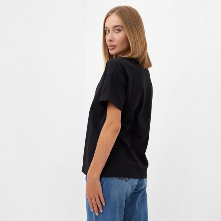 T-shirt female plain Minaku Regular Fit: Black Color, Rr. 52-2