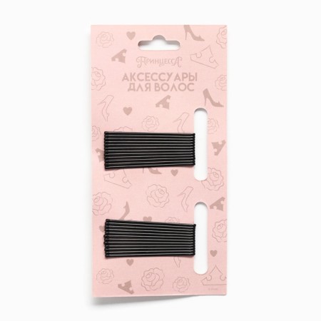 Invisibility for hair is black, 24 pieces, 5 cm, set, princesses-3