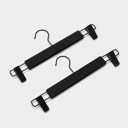 Pan for trousers and skirts with clamps, plastic Soft-Touch, 32.5x13 cm, 2 pcs-3