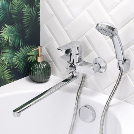 BUNE BOOOU B8246-18F bathtub, pour 350 mm, shower set, brass, chrome-1