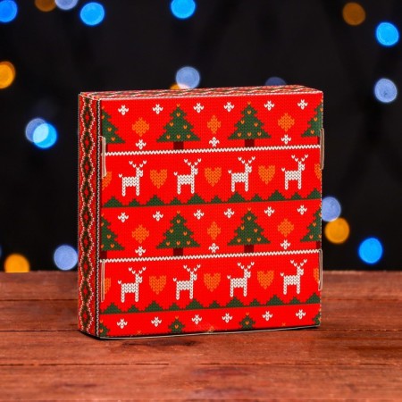 Gift box team with the window "New Year ornament", 11.5 x 11.5 x 3 cm-2