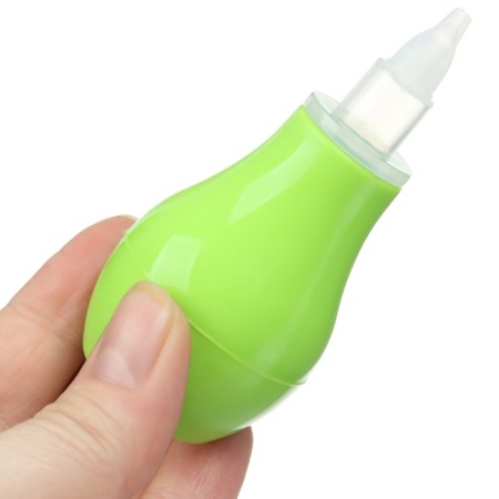 Children's nasal aspirator, with a cap, green color-11