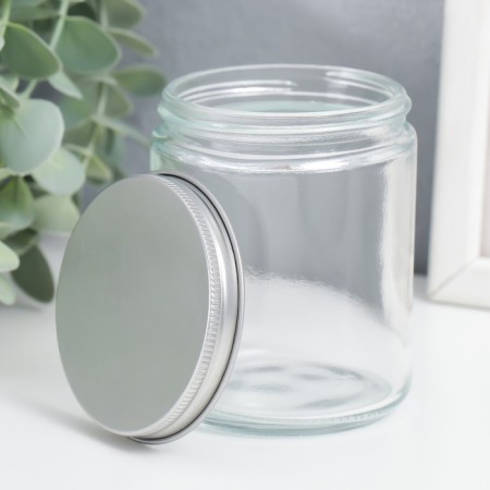 Bank for candles glass with a “transparent” lid 8.8x7x7 cm-1
