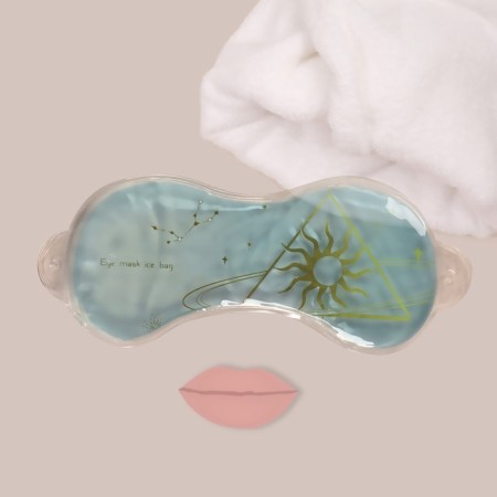 Gel mask for the area around the eyes "Day", 18.5 × 7.5 × 0.4 cm, blue color-3