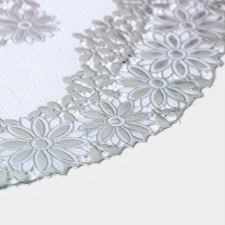 A set of openwork shade “Flowers”, D = 30 cm, 4 pcs, PVC, silver color-2
