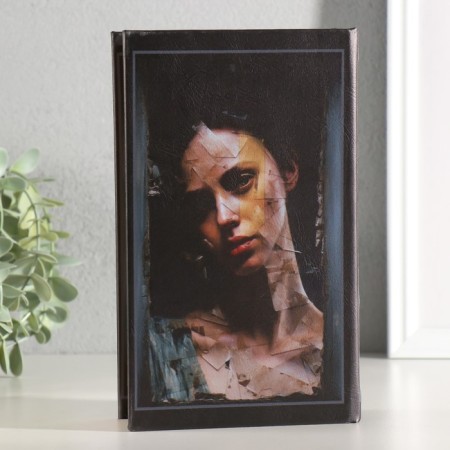 Сейф-книга дерево, кожзам "Портрет девушки. Осколки" 21х13х5 см-4