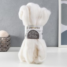 Fasting wool 100% half -toned wool 50g (01 white)