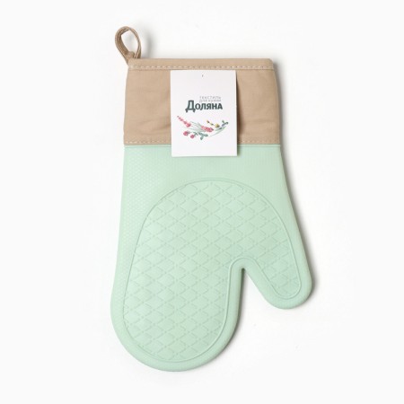 Mittens of Dolyana, centered green, 18x33 cm, 100% p/e, silicone-3