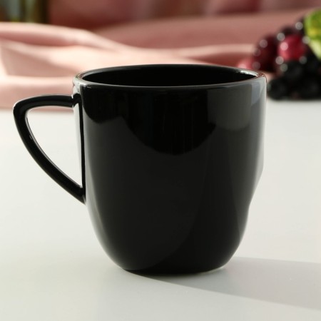 Ceramic "Obsidian" mug, black, 350 ml, black color-8