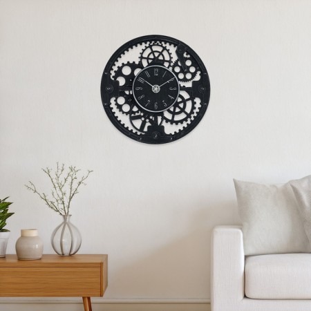 Wall clock, series: interior, "mechanism", discrete move, D-45 cm-3