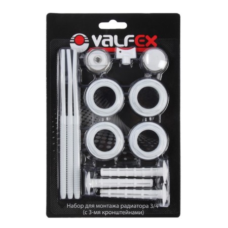 A set for connecting the radiator Valfex, 1 "X3/4", with three brackets, in a blister