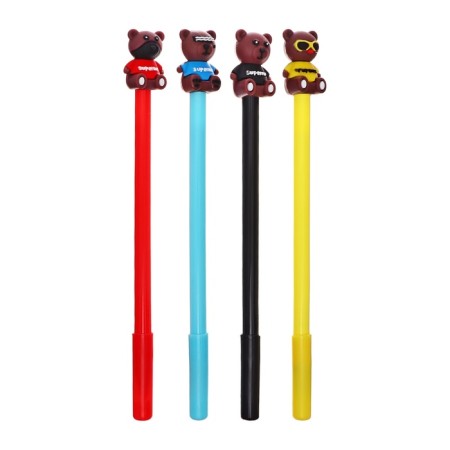 Gel-ghost pen, blue rod, stylish bear mix