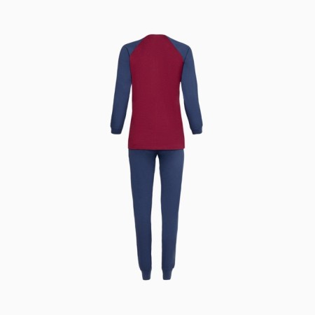 Women's costume (pants/jumper), indigo color/burgundy, size 48-9