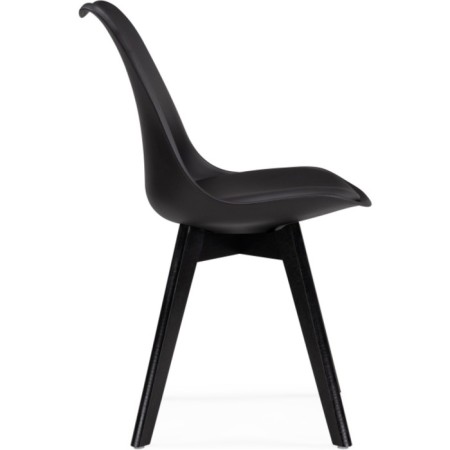 Plastic stool Bonuss array of beech/eco -leather/plastic, black 49x57x82 cm-2
