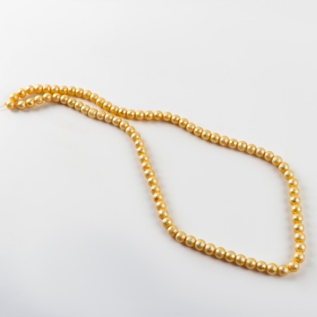 Glass beads, set 78 pcs., Size 1 pc. - 10 mm, yellow color-1