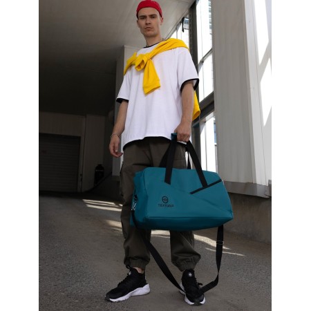 Road bag, textura, large size, turquoise color-4