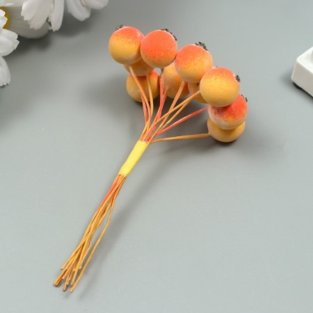 Decor for creativity "Berry Rowan" 1 bouquet = 10 berries orange-yellow 10x1.5 cm-1