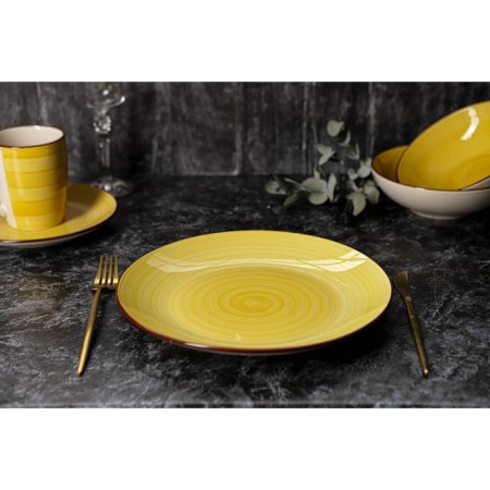 Board ceramic dinner shade "Sea World", d = 27 cm, yellow color-4